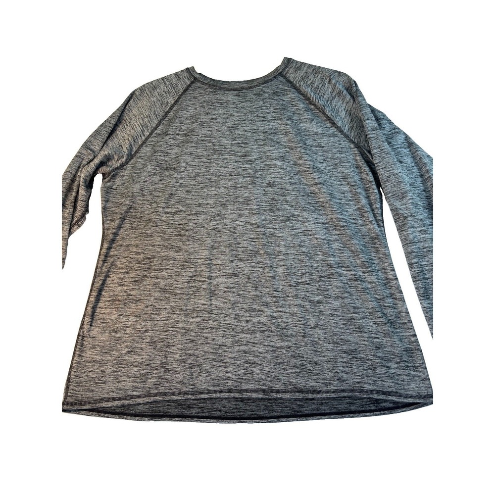 ClimateRight By CuddlDuds ‎ Womens 2xL Gray SpaceDye Thumbholes Fleece Lined
